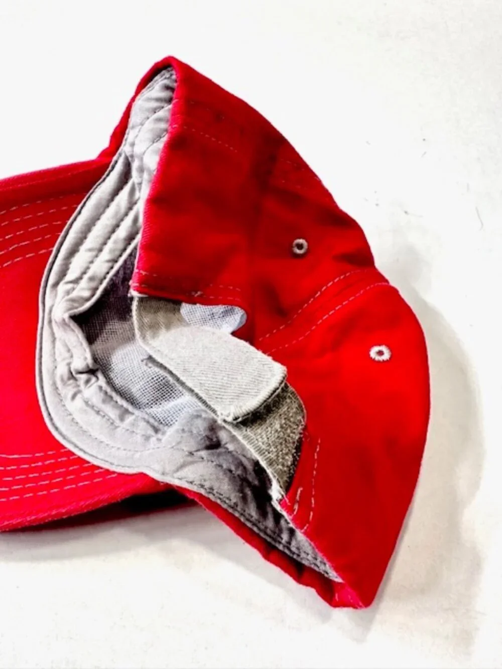 Disney Youth Mickey Mouse Baseball Cap Hat Adjustable Hook & Loop Gray Red OSFM